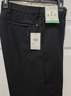 Chaps Black Slim Fit Golf Pants